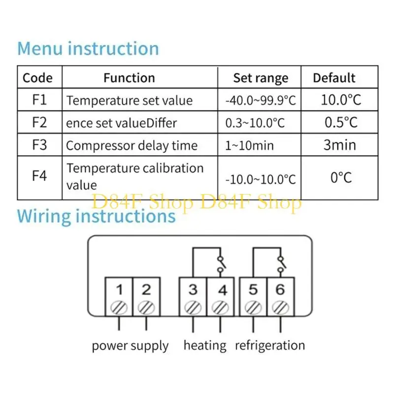 D84F ترموستات الرطوبة 110 فولت-230VAC الرقمية جهاز التحكم بدرجة الحرارة والرطوبة منظم حاضنة السيارات منظم الحرارة