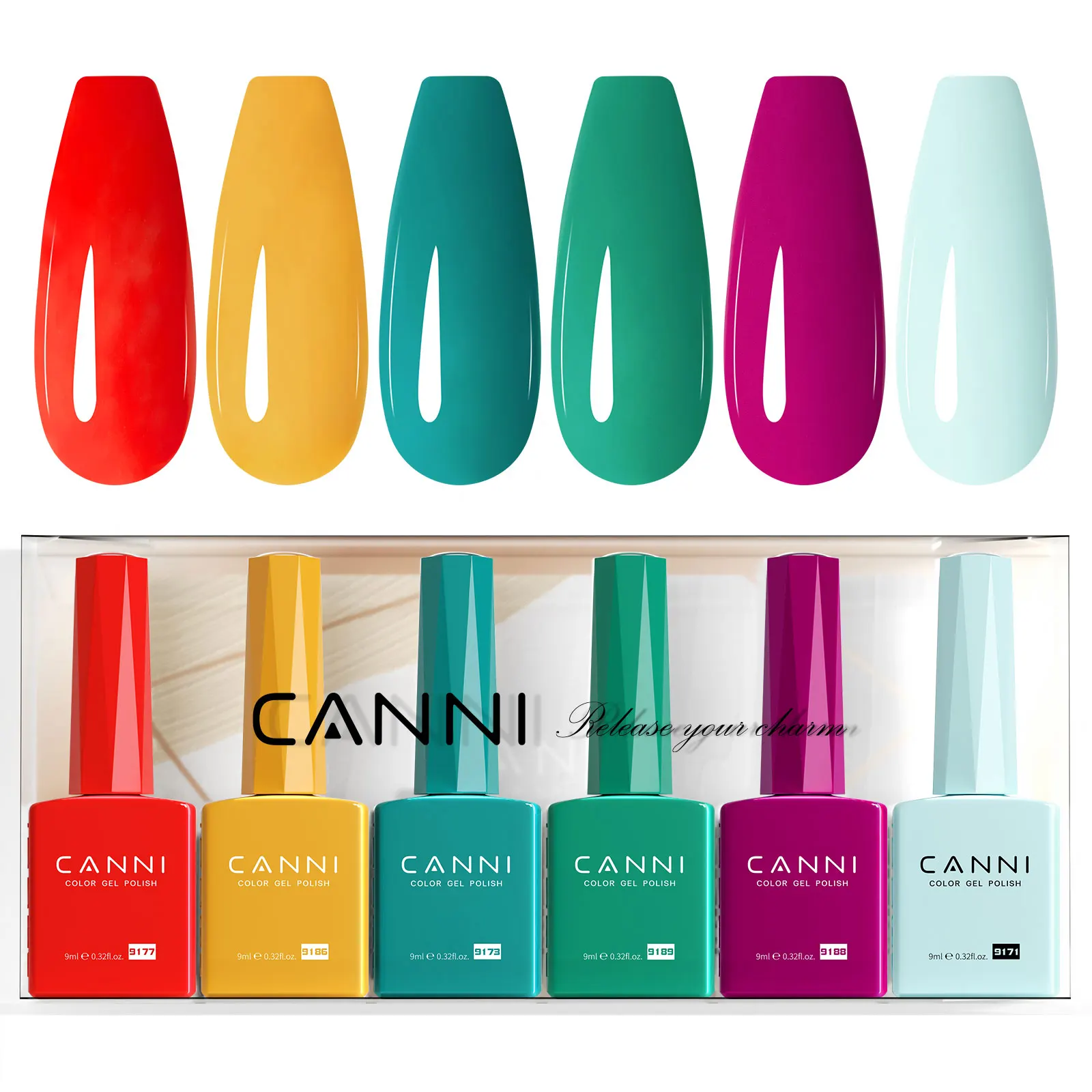9ml*6 Stück CANNI TPO-FREIES Nagel-Gel-Lack-Set Nude Pink Farbe Soak-Off UV LED Gel Semi-Permanent Langanhaltende Maniküre DIY Gel-Set – Detail 15