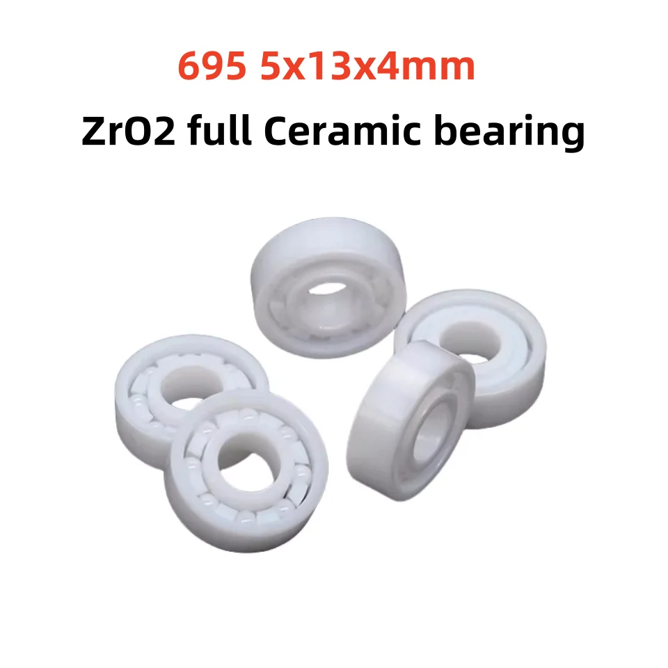 4pcs/10pcs ZrO2 full Ceramic bearing 695 5x13x4 mm Zirconia ceramic ball bearings 5*13*4mm