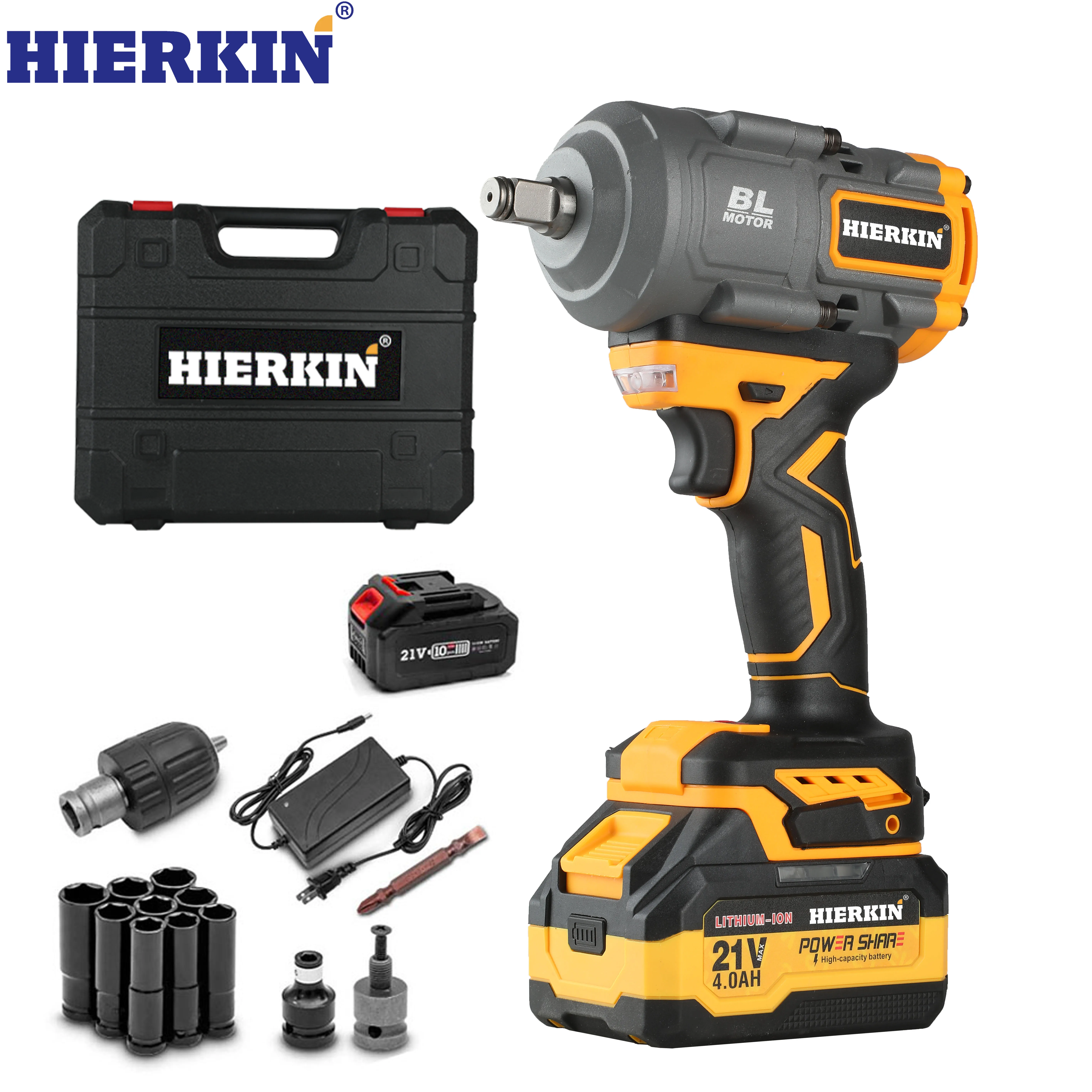 

Cordless High 1000N.m Torque Impact Wrench Brushless Electric Wrench Heavy Electric Bolt Wrench Power Tool