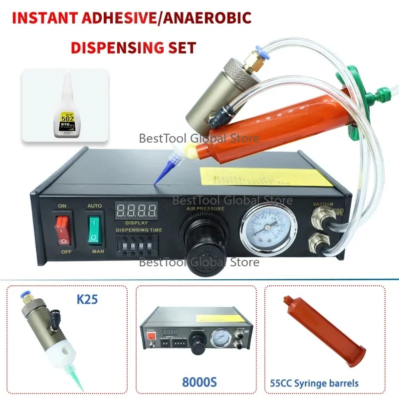 Manual Glue Dispensing Set Anaerobic Adh-esive Dispensing Valv-e Semi Automatic Controller Disp-ensing Equipment