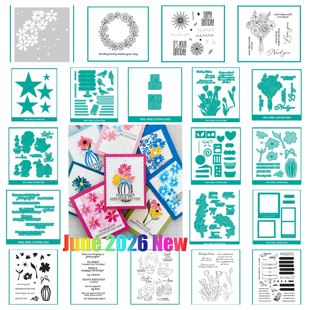 Sweet Celebrations Metal Cutting Dies Stamps Stencils Scrapbook Diary Decoration Template DIY Greet Card Handmade June 2026 New
