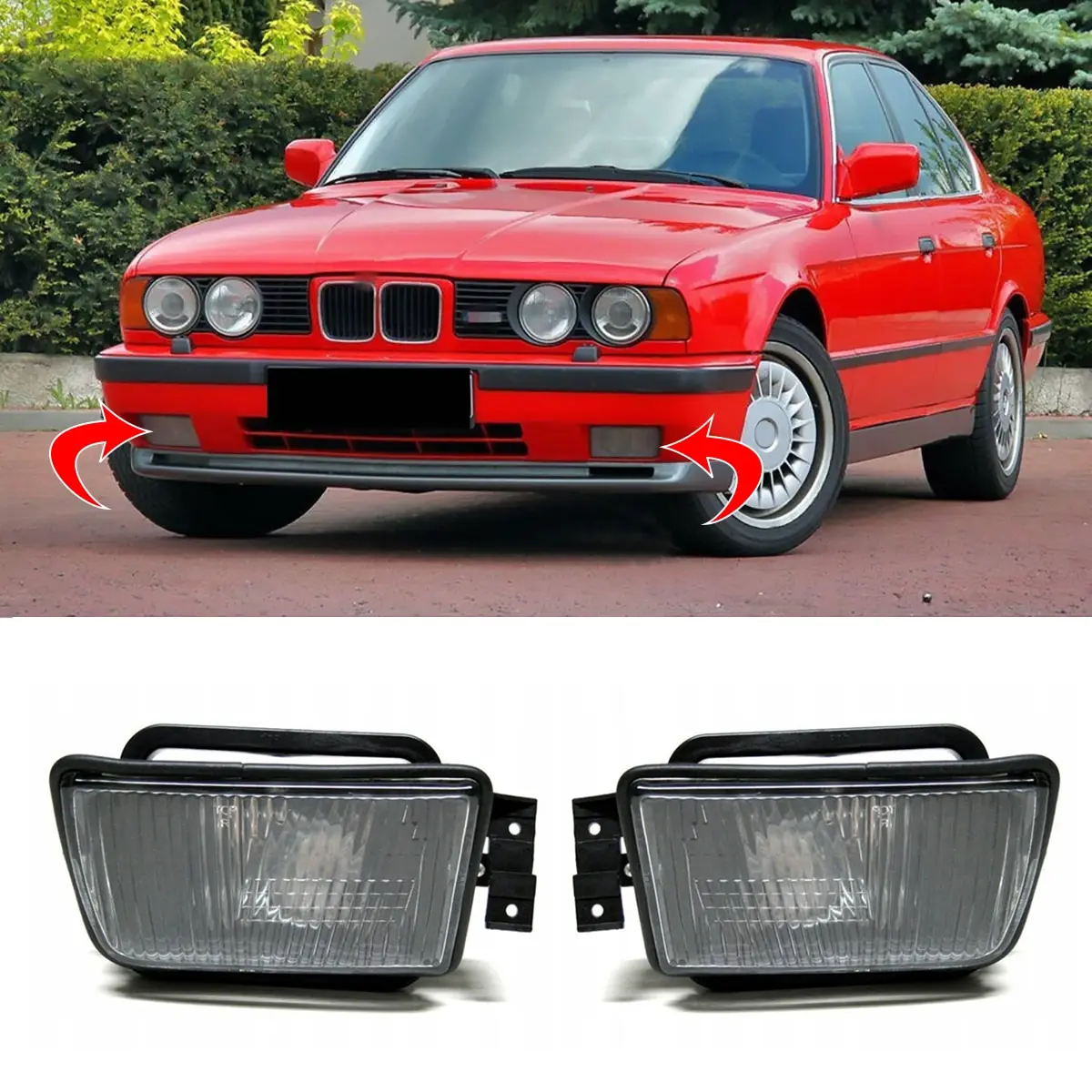 

Front Bumper Fog Light Lamp Cover Without Blub For BMW 5-Series E34 1988-1995 63178360941 63171391757 63178360942 63171391758