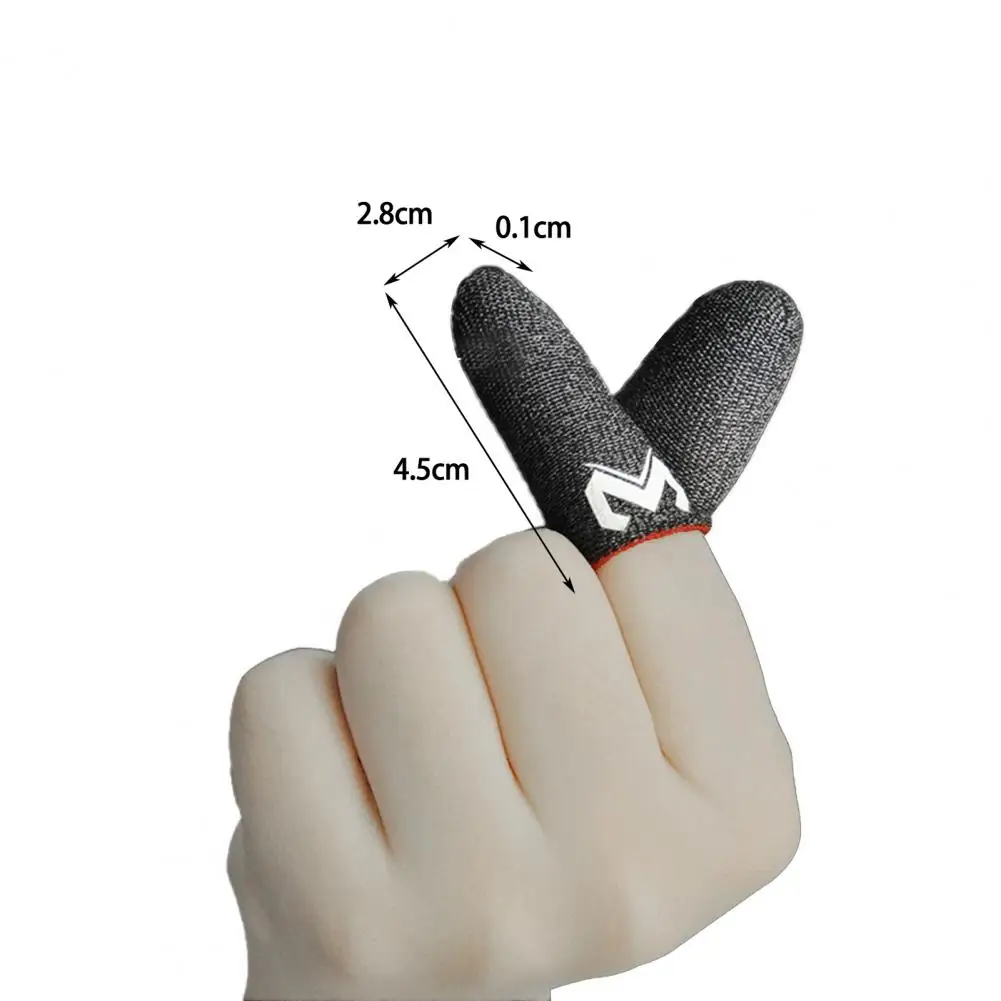 Guantes de fibra de 2 piezas para teléfono móvil, protectores de dedos negros para Gaming, componentes de juego de alta sensibilidad