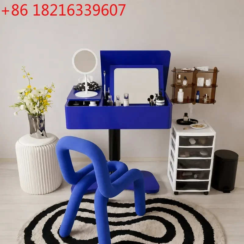 YAOSimple Mobile Makeup Table Movable Lifting Dresser Small Apartment Bedside with Wheels Vanity Desk