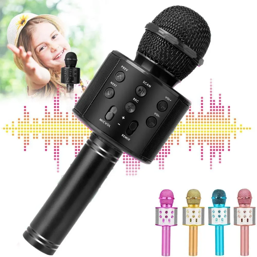 Handheld Wireless Bluetooth Karaoke Microphone Speaker for Kids,Home Party Singing Machine Microphone,Fun Toys for Kids