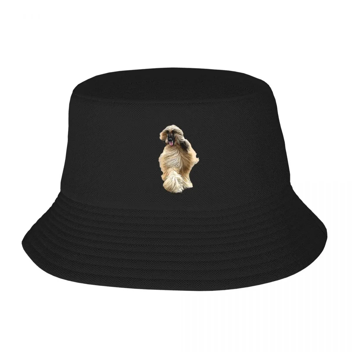 

Afghan Hound Cream Black Mask Bucket Hat foam party hats Vintage Mens Hats Women's