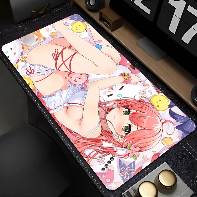 

Mousepad Laptop Mouse Pad Office PC Accessories Keyboard Pad Rubber Cup Mat Soft Mouse Mat Hololive Sakura Miko Large Desk Mat