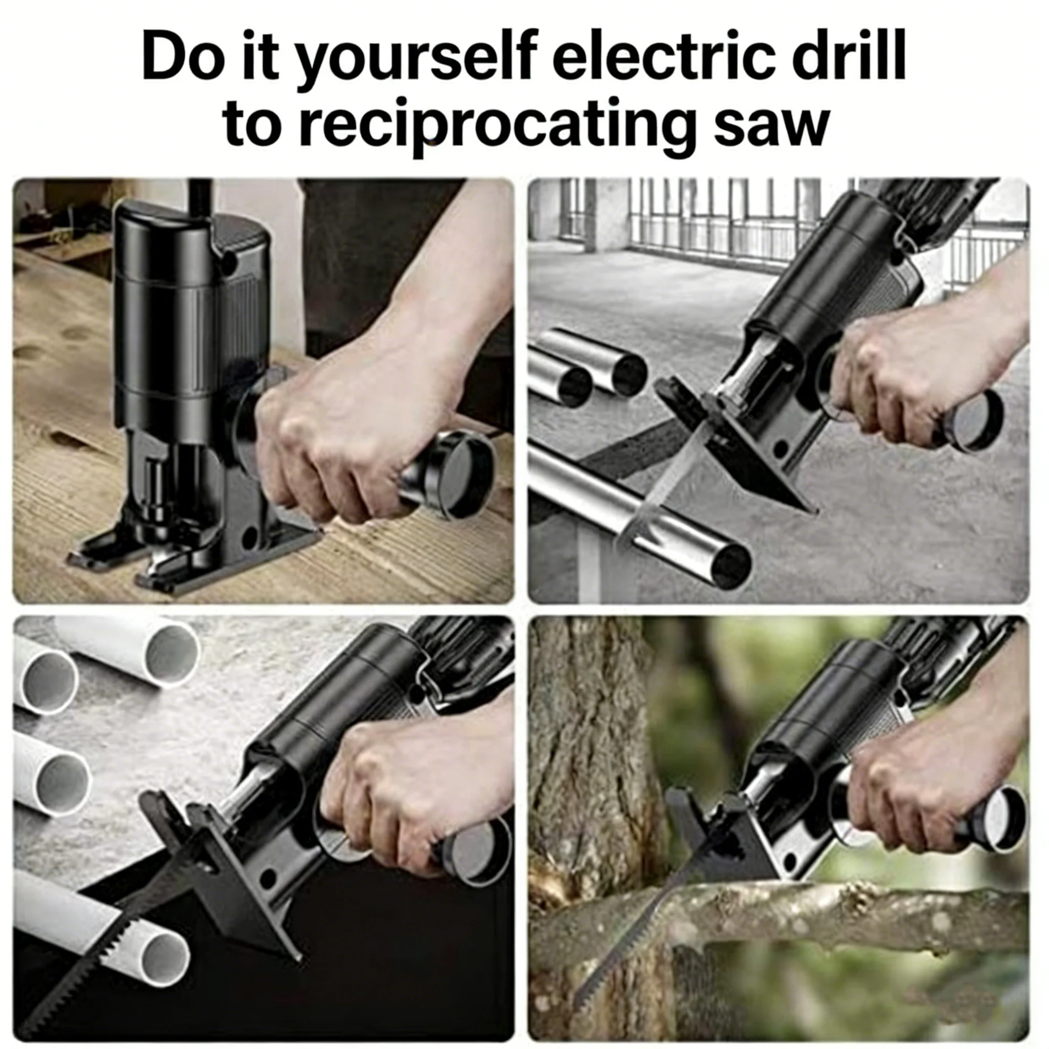 Electric drill to electric saw, reciprocating saw, modified adapter, home small