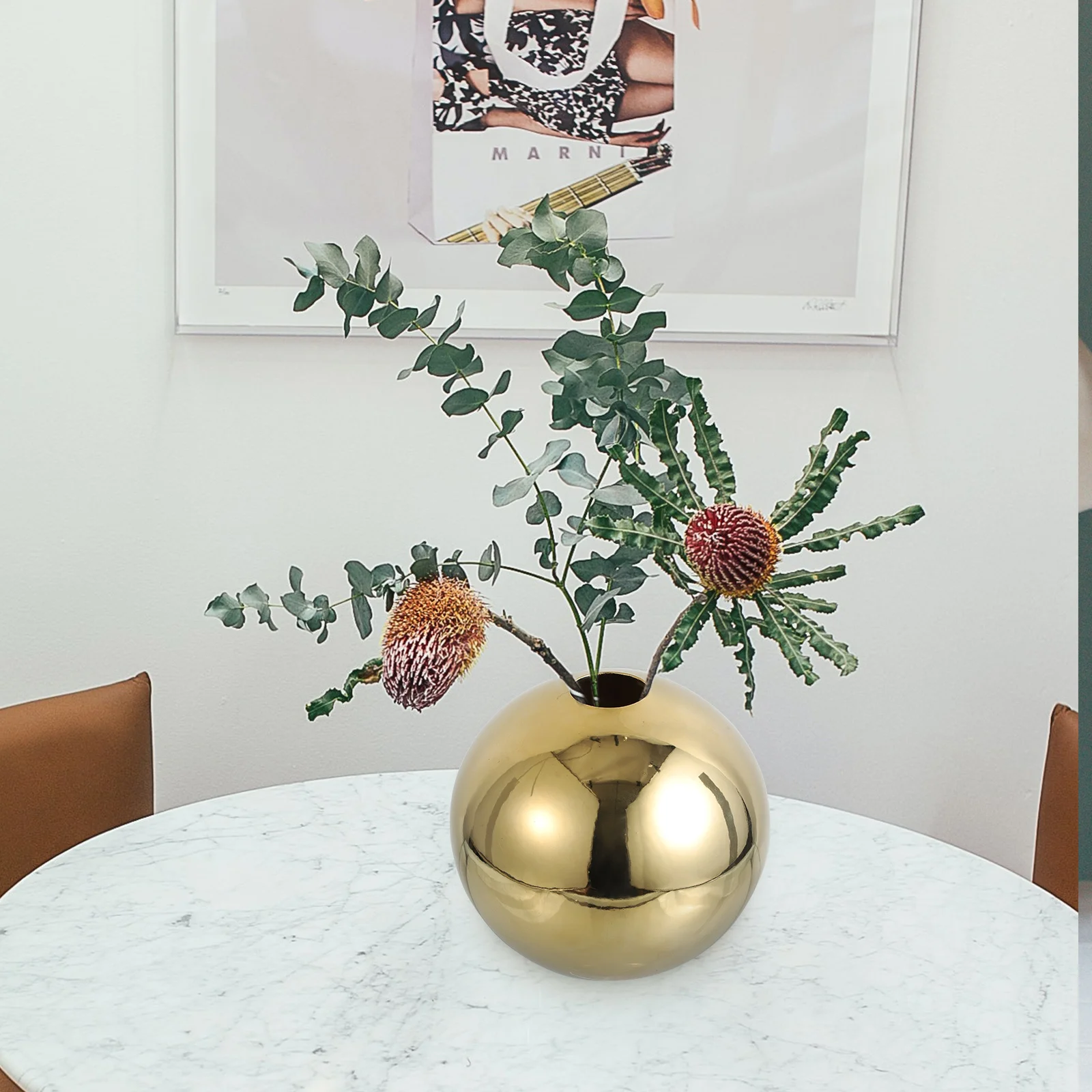 

Delicate Round Fashion Ceramic Vase Tabletop Planter Home Furnishing Office Decoration Desktop Ceramic Vase Plants Container