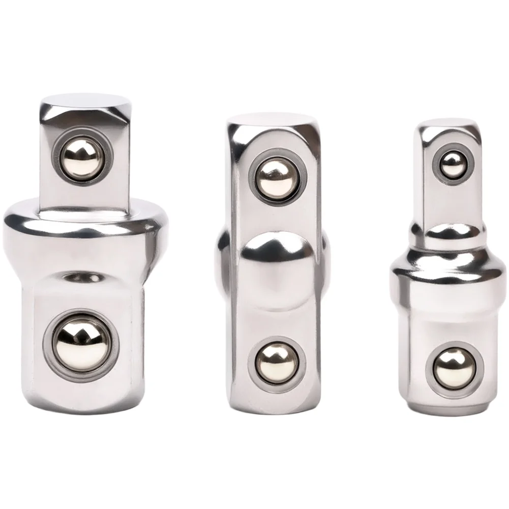 3pcs Double Head Square Drive Socket Adapter Converter Set for 1/4 inch 3/8 inch 1/2 inch Ratchets and Drivers