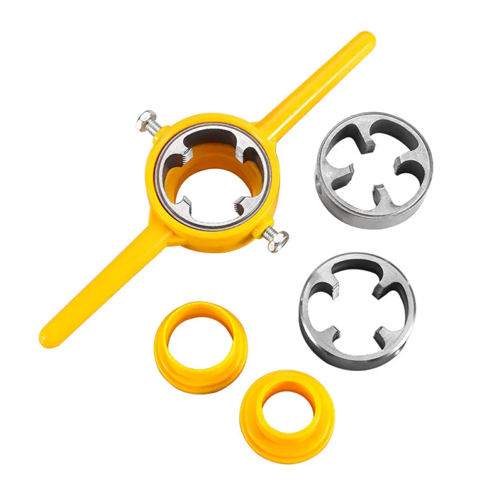 Plastic Conduit Pipe Threading Die Tool PVC Water Thread Maker Hand Operated Plumbing Repair Gear Construction Hardware Kit