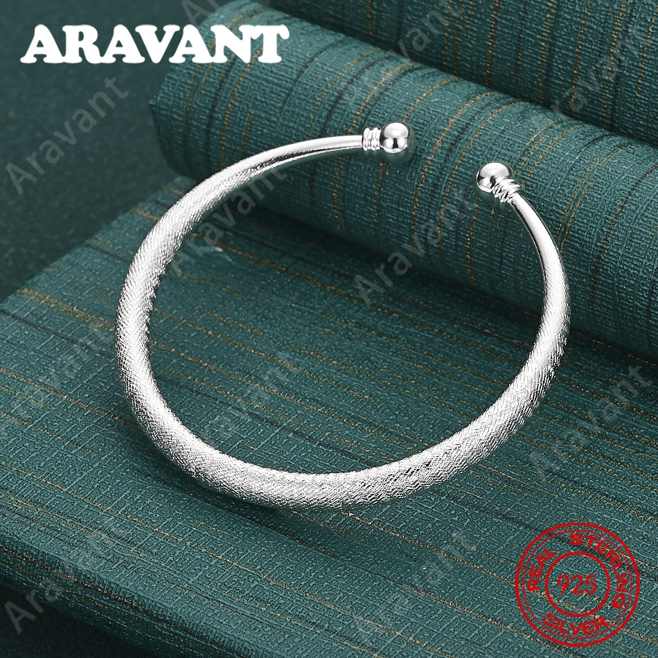 

925 Sterling Silver Round Open Bangle, Everyday Accessory For Women, Simple And Elegant Jewelry