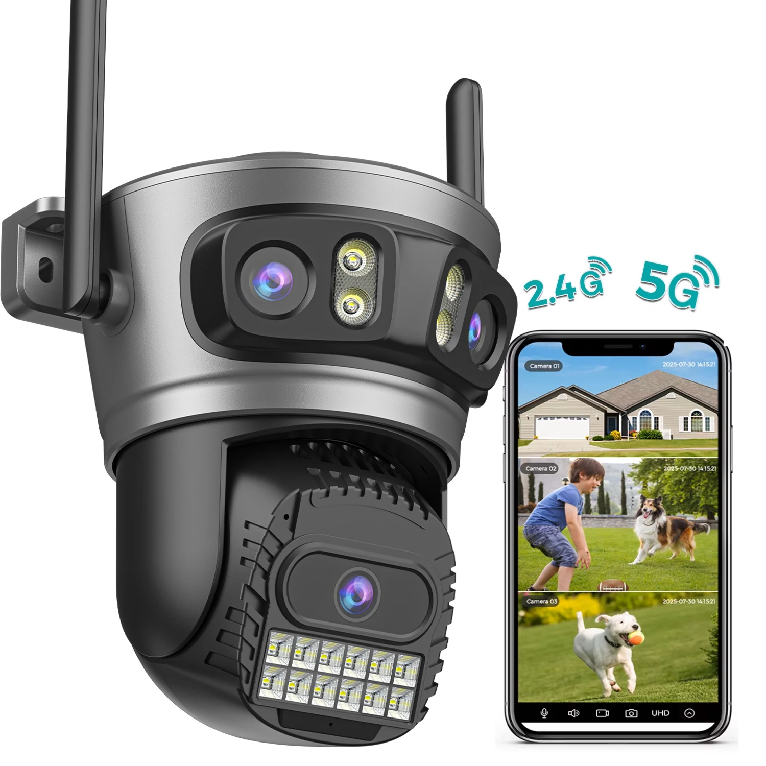 O-Kam pro 15MP Wifi Outdoor Camera with Auto Tracking Multi Screens 10X Digital Zoom PTZ Security CCTV Surveillance
