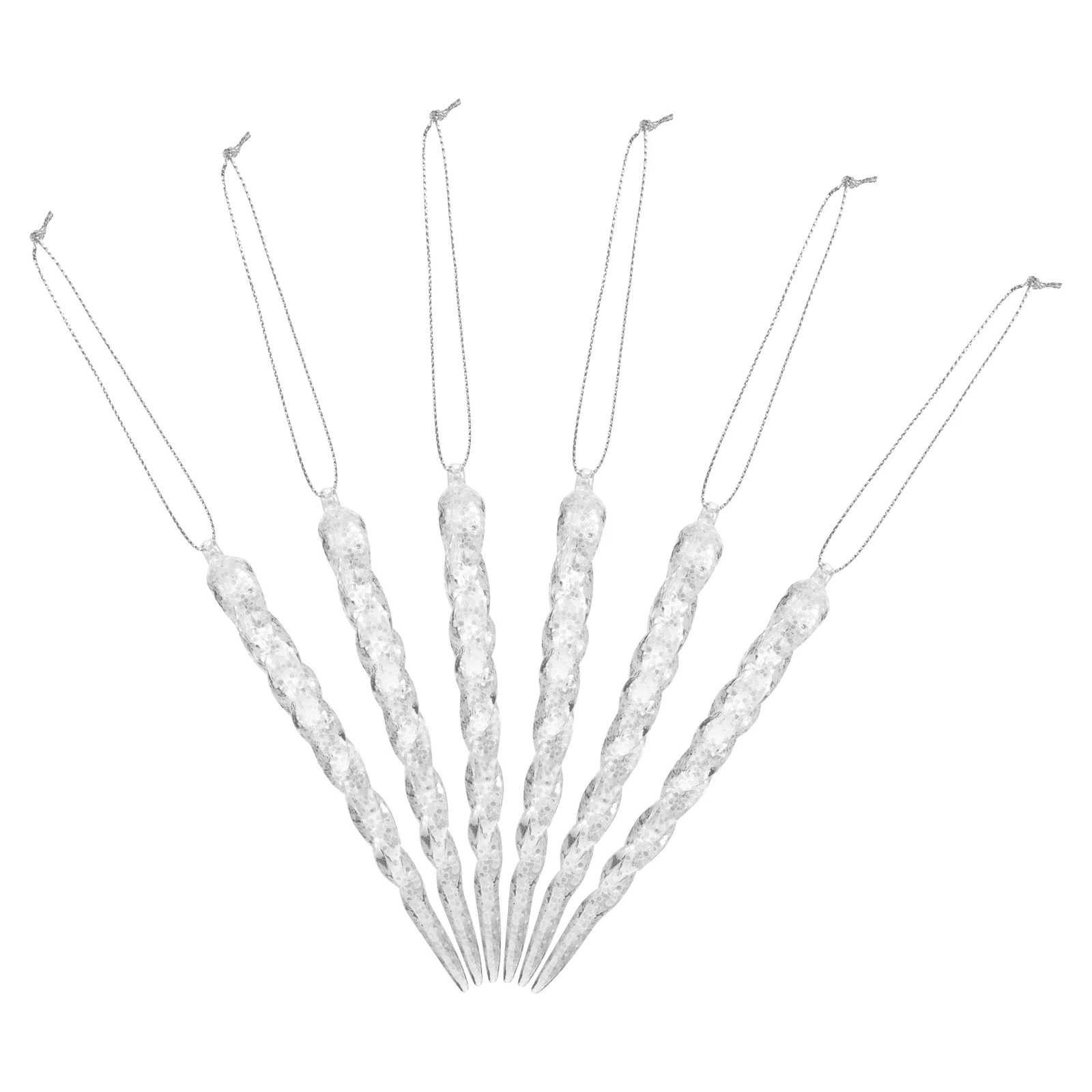 

4 Pcs Tree Hanging naments Christmas Tree Pendants 12 Shiny Icicles Xmas Decor Acrylic Lightweight Pendant Festive