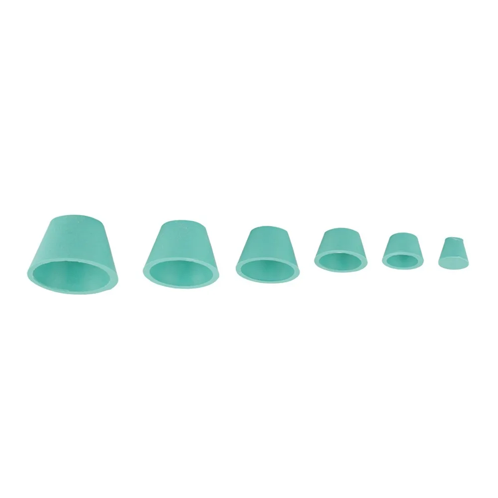 conjunto-de-9-adaptadores-buchner-de-borracha-verde-com-design-conico-e-superficie-lisa-para-funis-e-frascos
