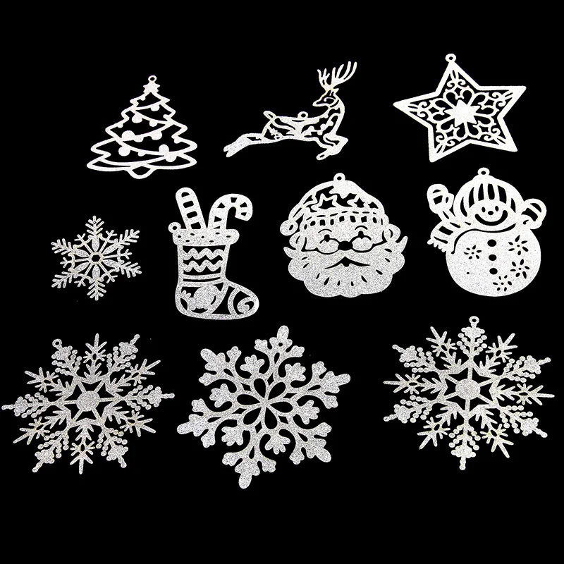 

(20 Pcs/pack) 5-11cm Christmas Decorations Paper Paintings Wall Stickers Bookmark Materials Windows Xmas Tree Decorations DIY