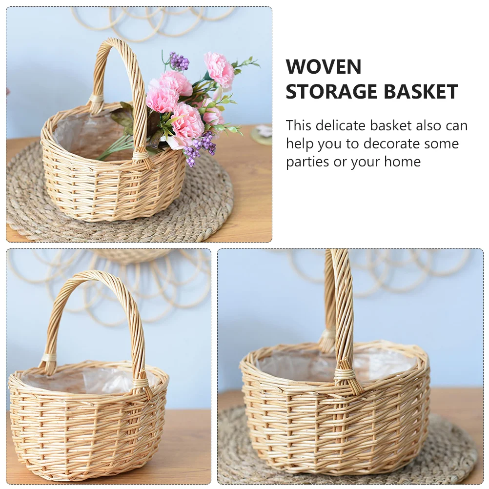 Fruit Container Candy Baskets for Kids Wicker Hand Cookie Containers Gift Giving Woven Child Storage