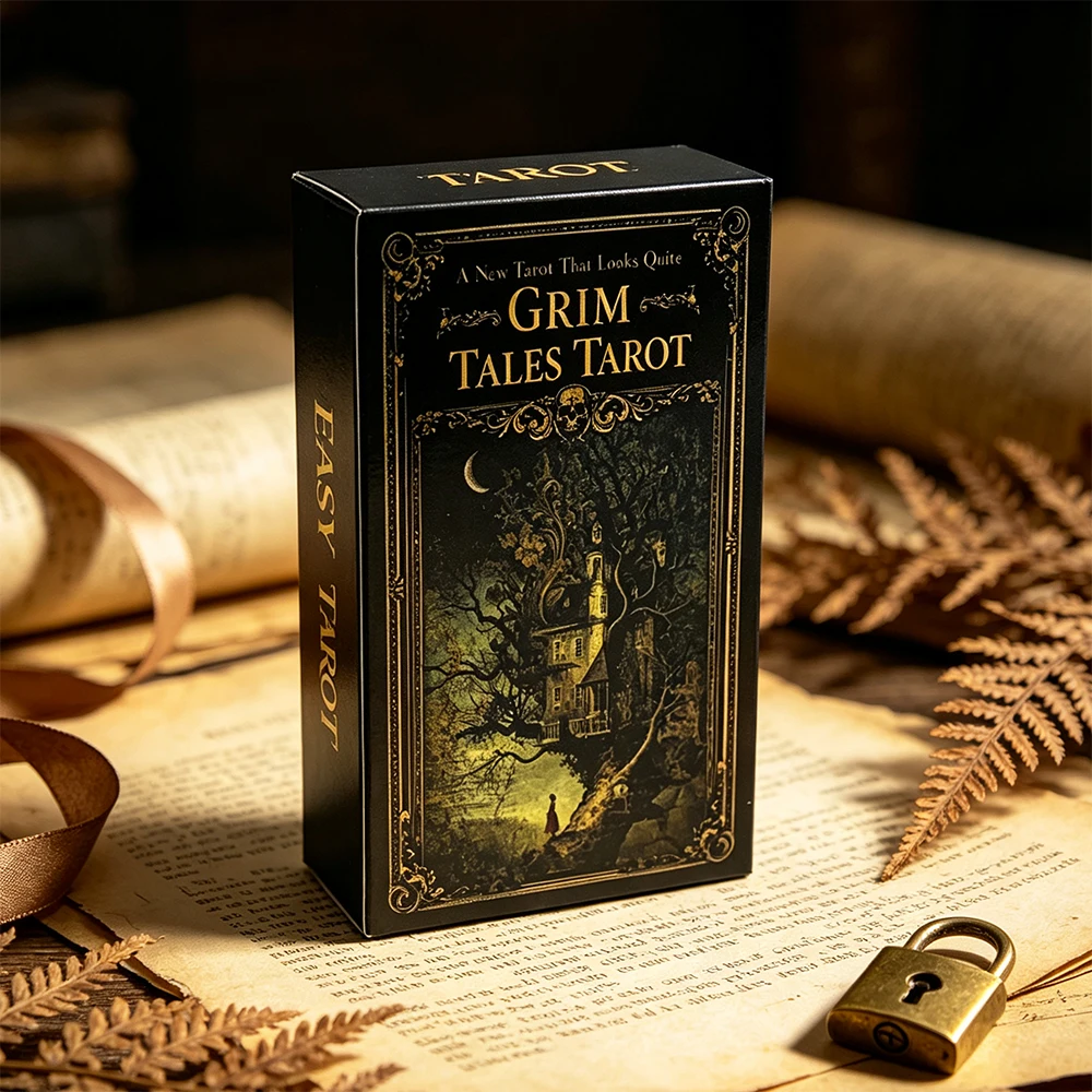 Grim Tales Tarot Deck 78‑Cards Vintage Dark Gothic Grimm Tarot Cards Fortune‑Telling Divination Board Game Halloween Party Gift