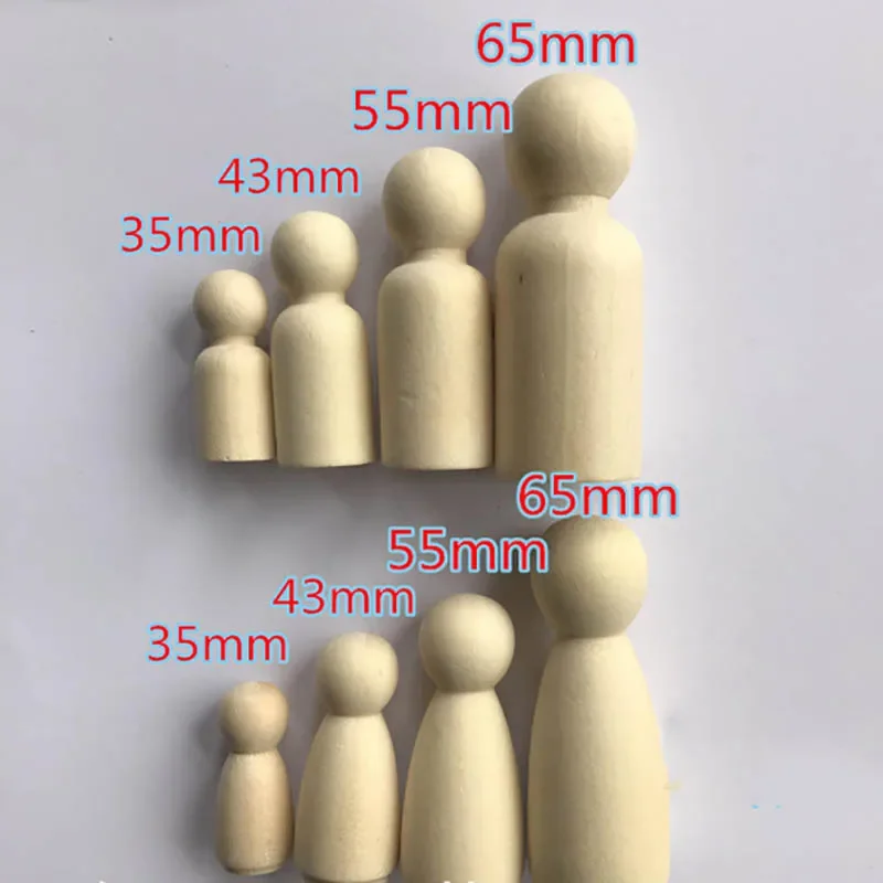 Wooden Dolls Natural Unfinished Wooden Doll Bodies People Shapes DIY Crafts Home Nursery Decoration Women Men Wooden Peg Dolls