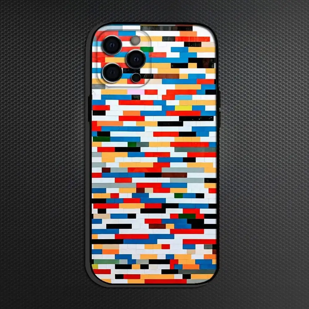 L-LEGO iPhone 16,15,14,13,12,11 Plus,Pro Max用スマホケース、ソフトシリコンブラックカバー