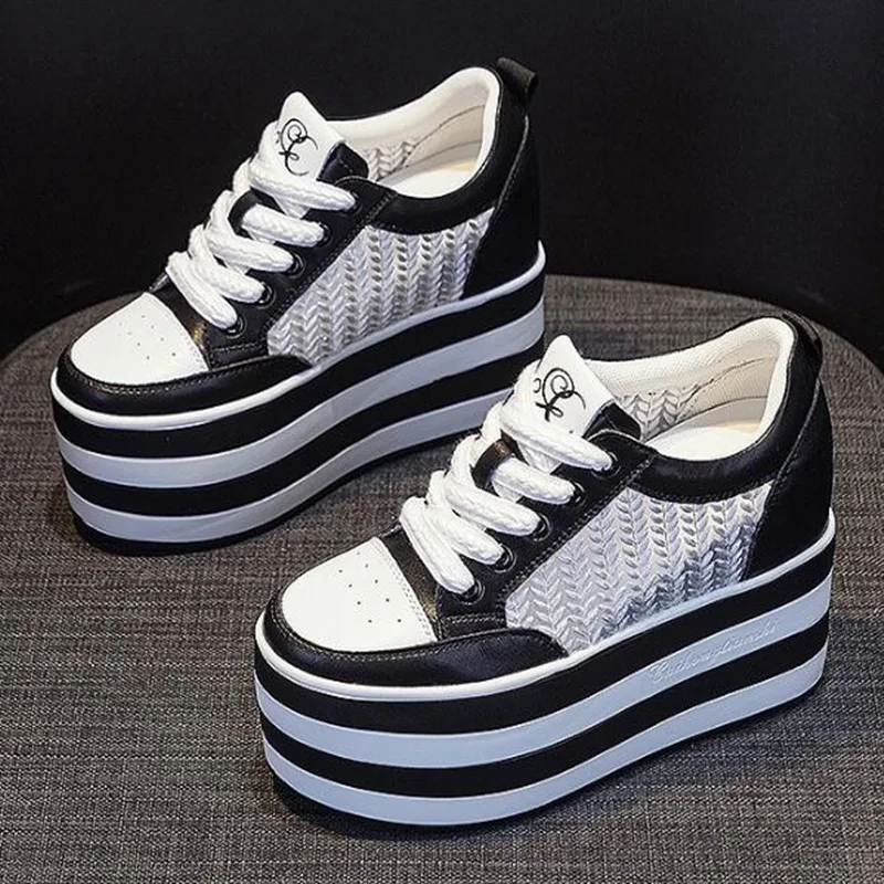 New 2026 Synthetic Genuine Leather Platform Wedge Flats Summer Autumn Boots Ankle Women High Brand 12cm Fashion High Heels Shoes