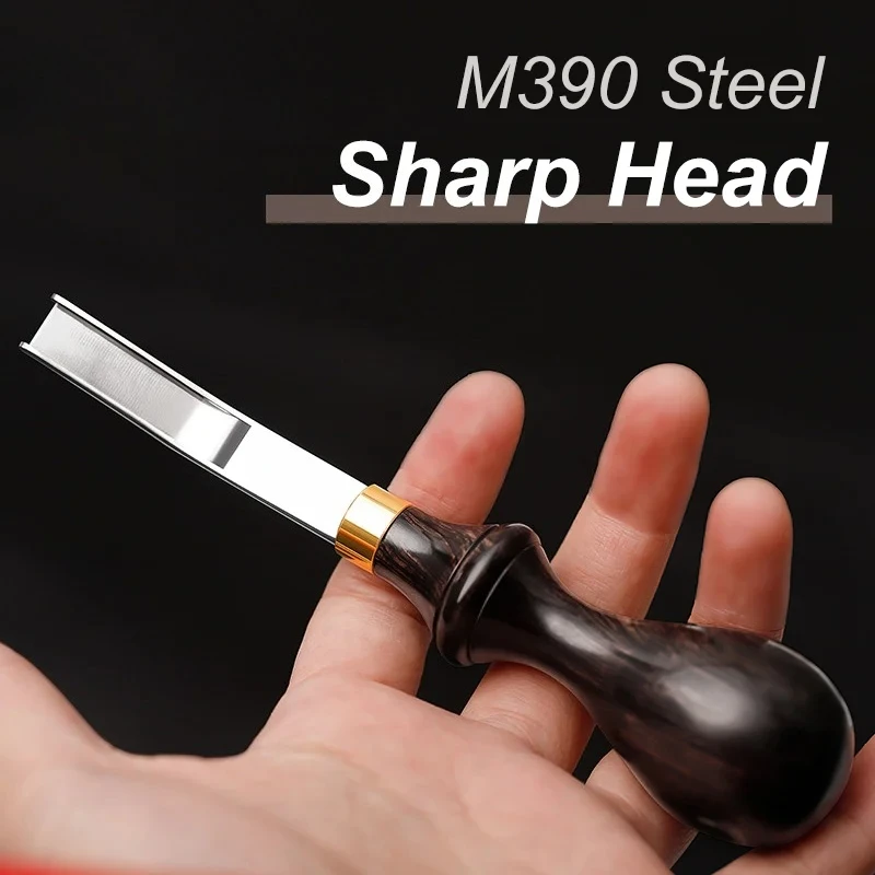 

For Professional Wide Edger Skiver Edge Beveler M390 Steel Leather Skiving Thinning Trimming Tool Handle Convex Grind