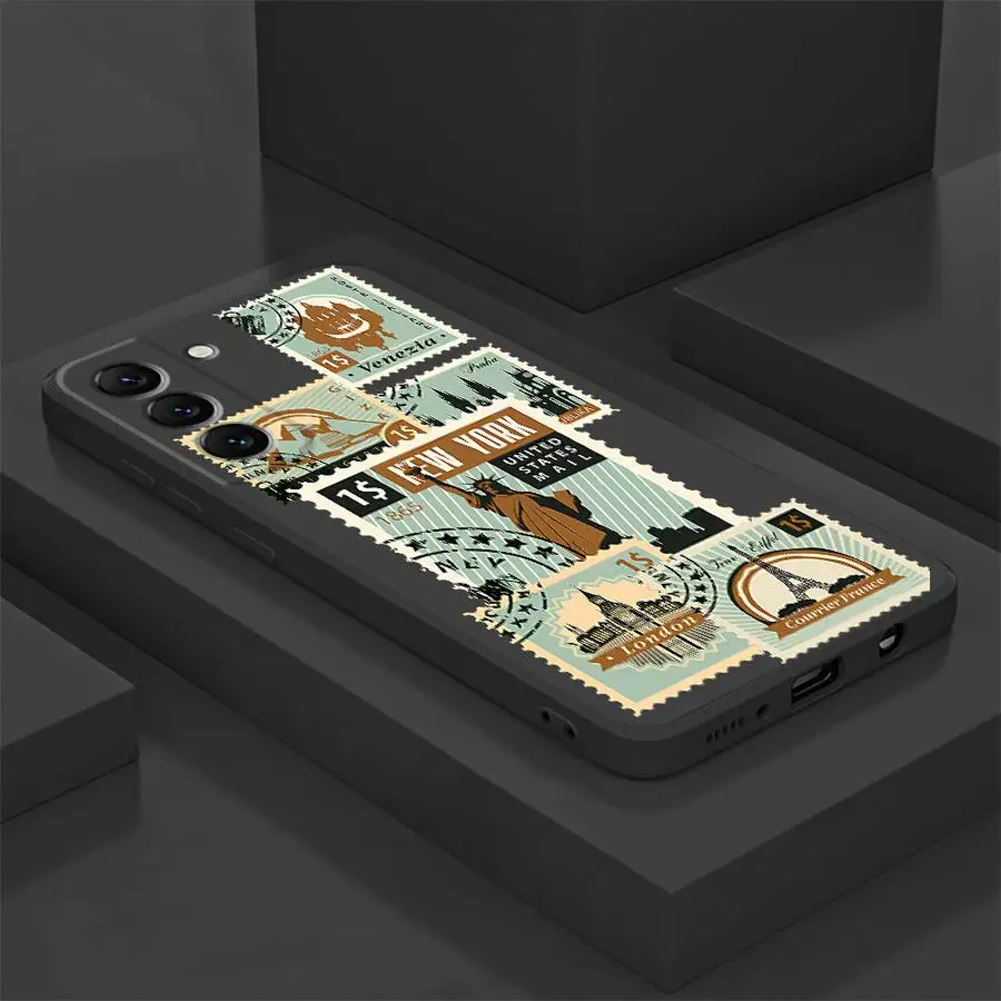 Fashionable Travel Retro Label Phone Case for Samsung Galaxy A22 A23 A25 A21s A24 4G A32 A33 A34 A51 A52 A52s A53 A73 5G Cover