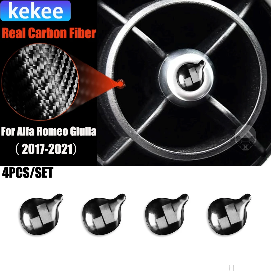 

Carbon Fiber Car Accessories Center Console Air Vent Modified Interior Trim Cover Soft Sticker For Alfa Romeo Giulia 2017-2021