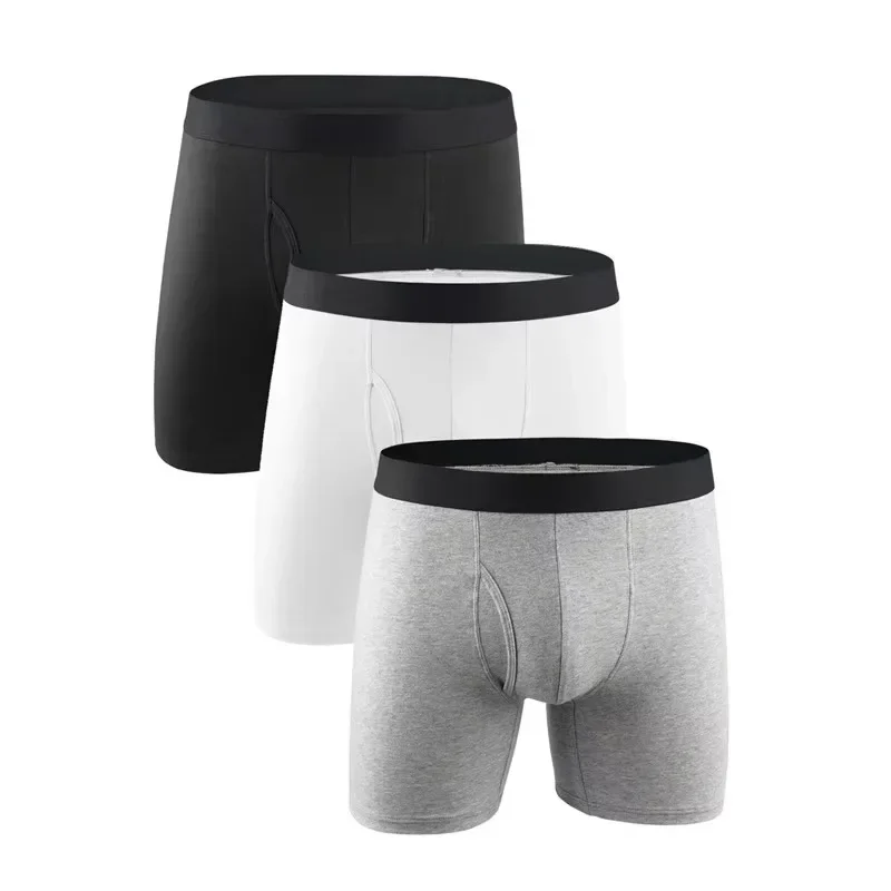 Cuecas respiráveis sexy masculinas, controle acolchoado de algodão, shorts boxer de cintura média, roupa íntima masculina confortável, cuecas boxer para homens