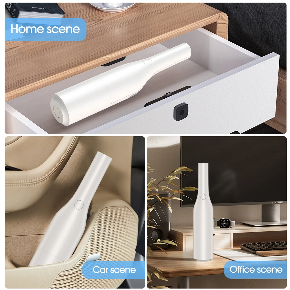 مكنسة كهربائية محمولة باليد من كارسون - شفط قوي 6000 باسكال، مكنسة كهربائية محمولة خفيفة الوزن بقدرة 90 وات للسيارة المنزلية، شحن من النوع C #5