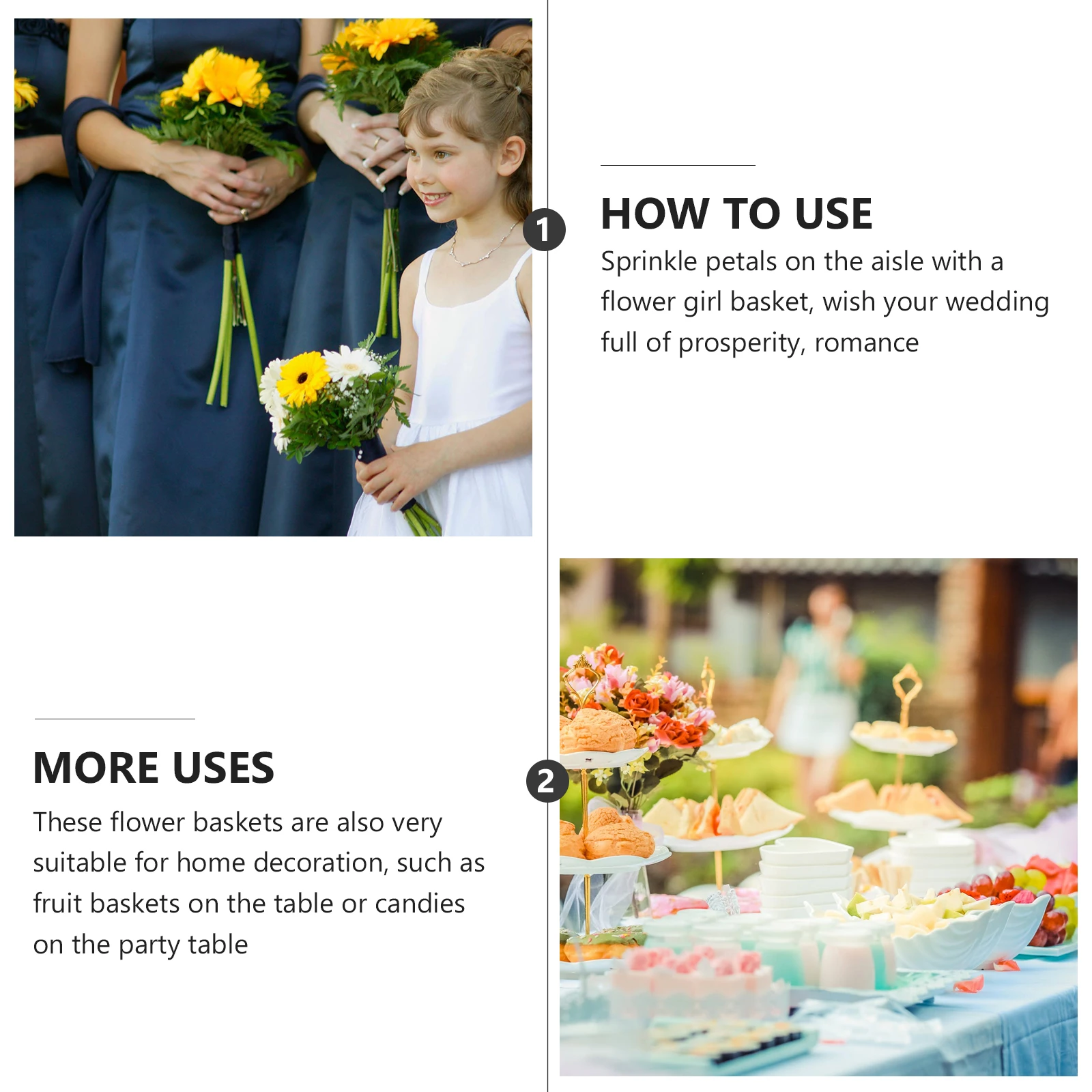 

Wedding Flower Basket Lace Round Delicate Flower Girl Basket For Wedding Banquet Party Decoration Lightweight Portable