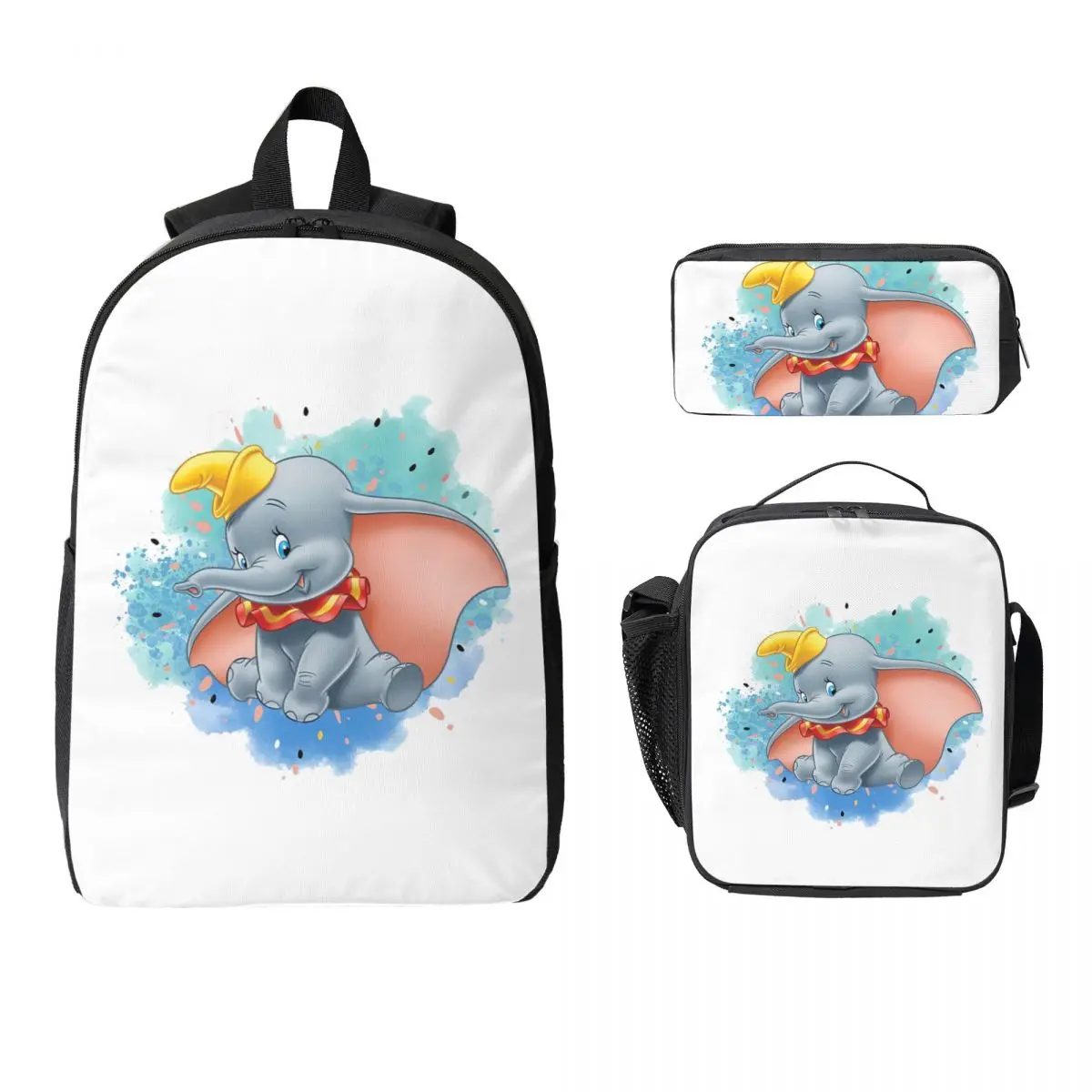 

Dumbo Backpack Student Boys Girls BookBag School Bag Computer Shoulder Bags 3ps Insulated Lunch Bag Pencil Case