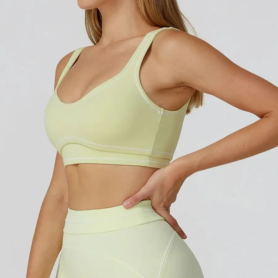

Color Blocking Yoga bra Women's U-shaped back sports bra Women Running Fitness Yoga Bra Breathable Shockproof Crop Top Sport Bra
