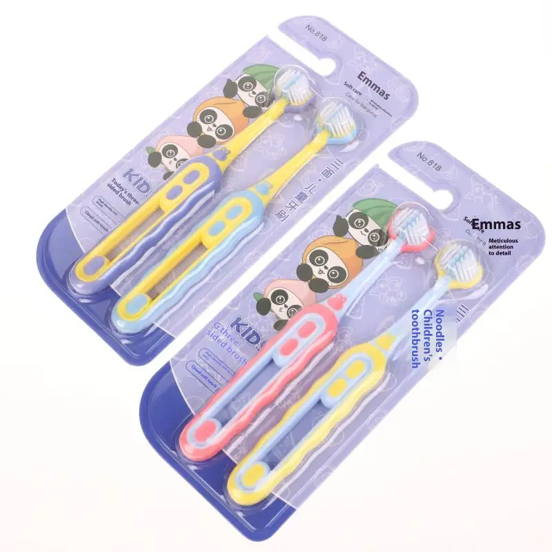 2 Stuks Kinderen Tandenborstel Driezijdig Zachte Haren Tanden Whitening Borstels Voor Kinderen Van 3-12 Jaar Tandheelkundige Mondverzorging