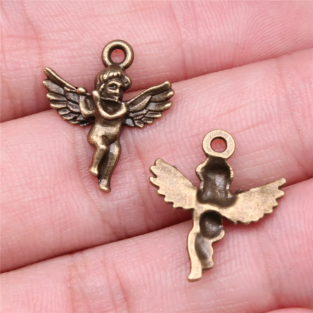 IFOCUS 20pcs/Lot Angel Charms For DIY Jewelry Making Zinc Alloy 20x17mm/0.79x0.67inch