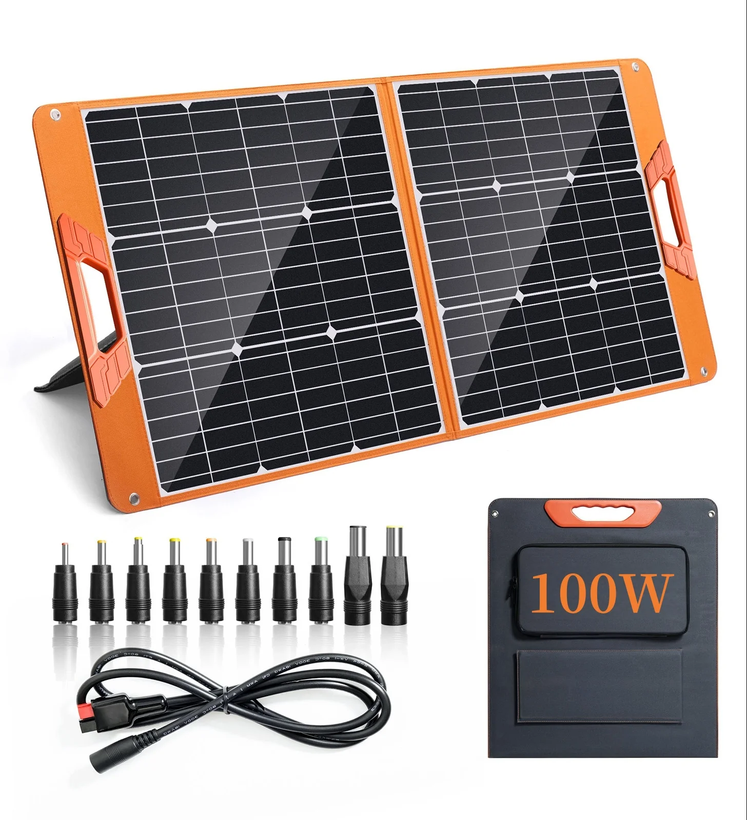 

Portable Power Station 100W Foldable Solar Panel,IP65 Waterproof,23% High Efficiency,USB-C/QC/PD Fast Charging,3m Cable Included