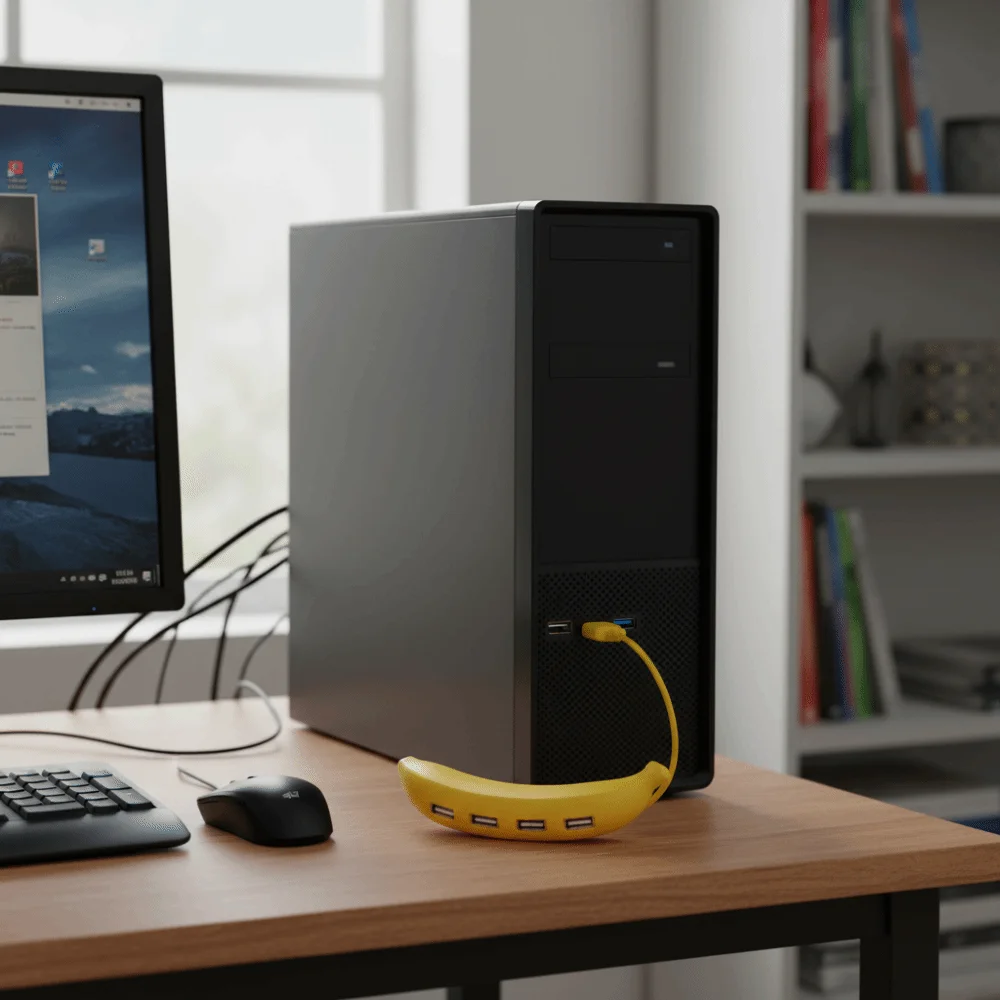 Portable Design Banana USB Hub 4 Port USB 3.0 USB Hub Expander USB 2.0 Banana Shape USB Multiport Adapter Data Transfer