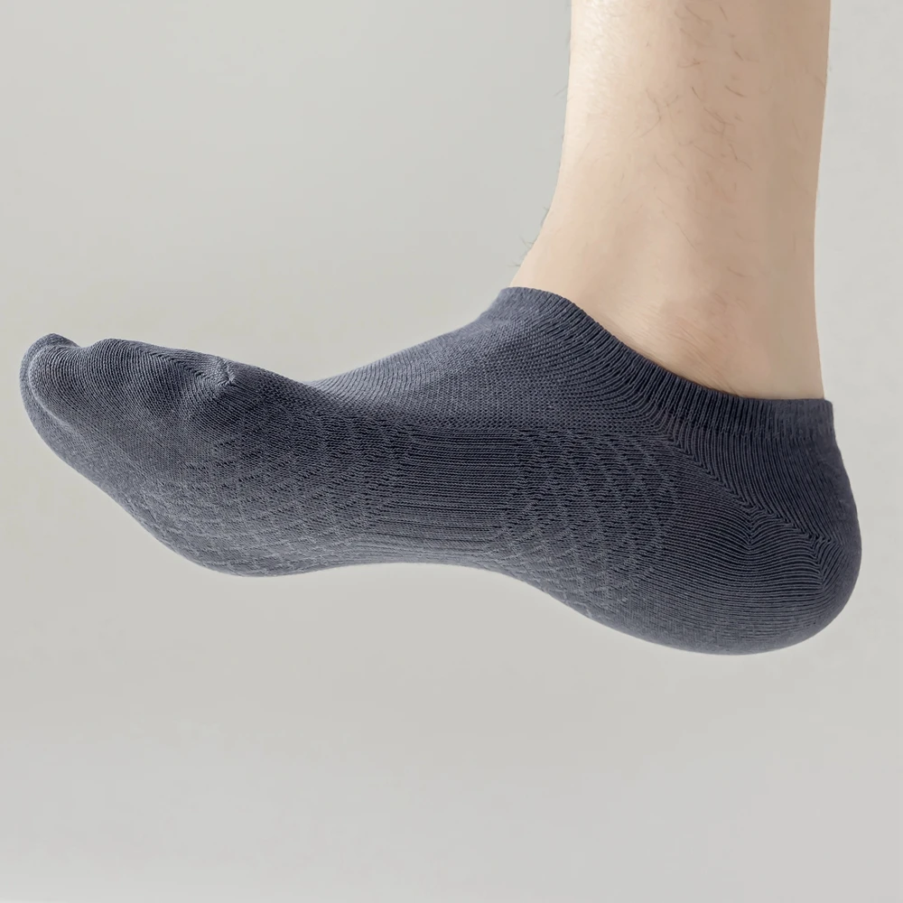 7 Pairs Anti-slip No-show Socks Men High Quality Cotton Invisible Slipper Socks Non-slip Summer Mesh Sports Runing Socks