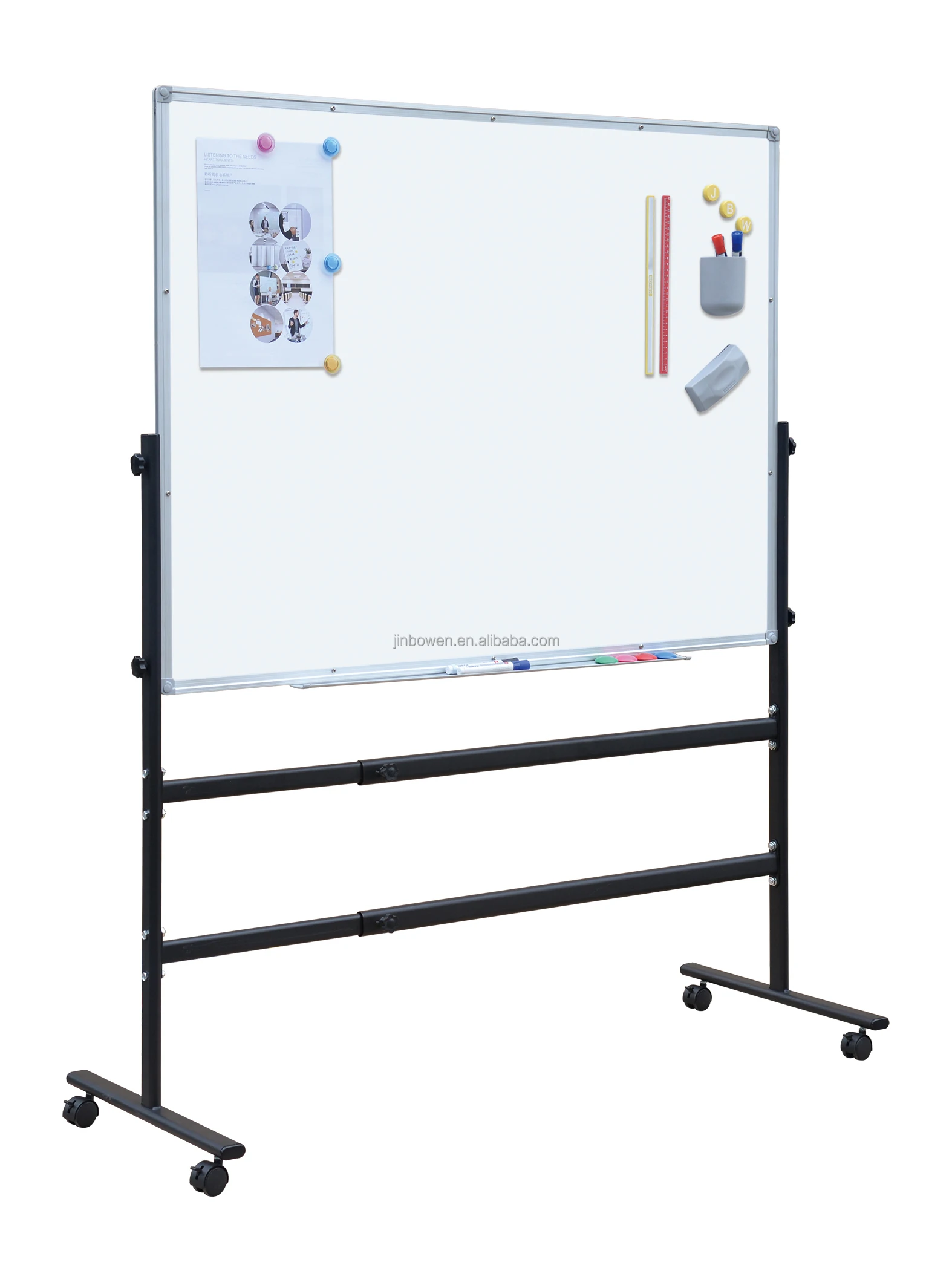 Rolling Whiteboard On Wheels, Double-Sided Magnetic Dry Erase Board With Stand, Mobile White Board For Office, School, Home