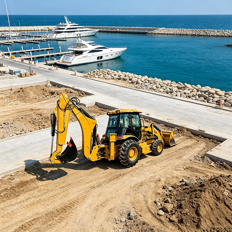Heavy Wheeled Backhoe Loader Hydraulic Backhoe Loader with Optional Hydraulic Hammer