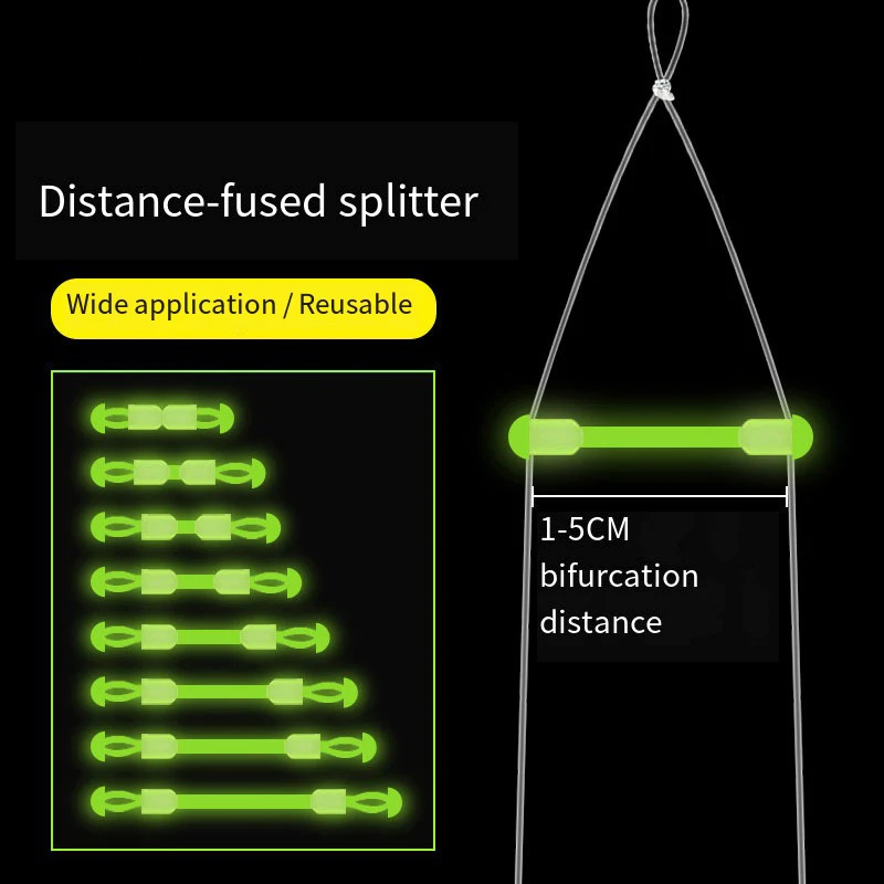 Portable Line Swivel Tool Double Head Space Bean Double Hook Silicone Fish Hook Fixed Distance Splitter Fish Line Separator