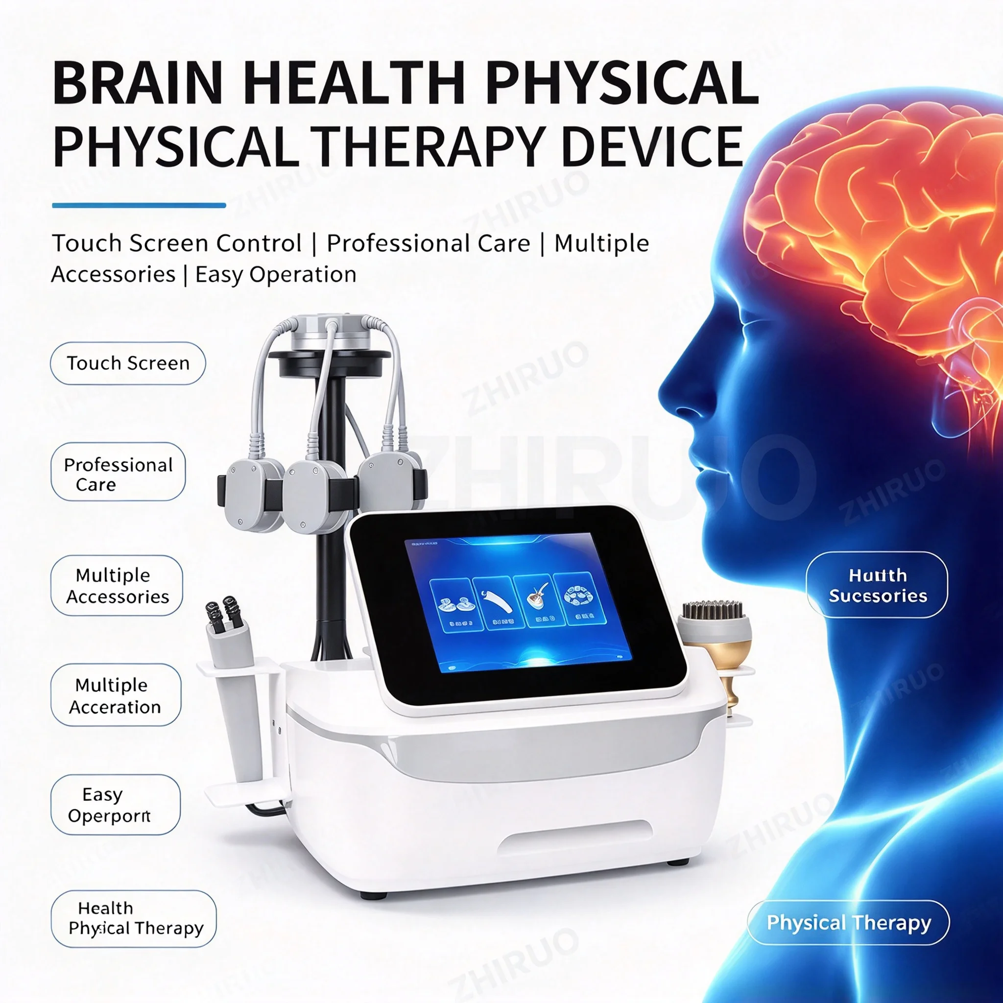 Brain Anti-Aging Transcranial Magnetic Head Scalp Relax Physiotherapy Beauty Device