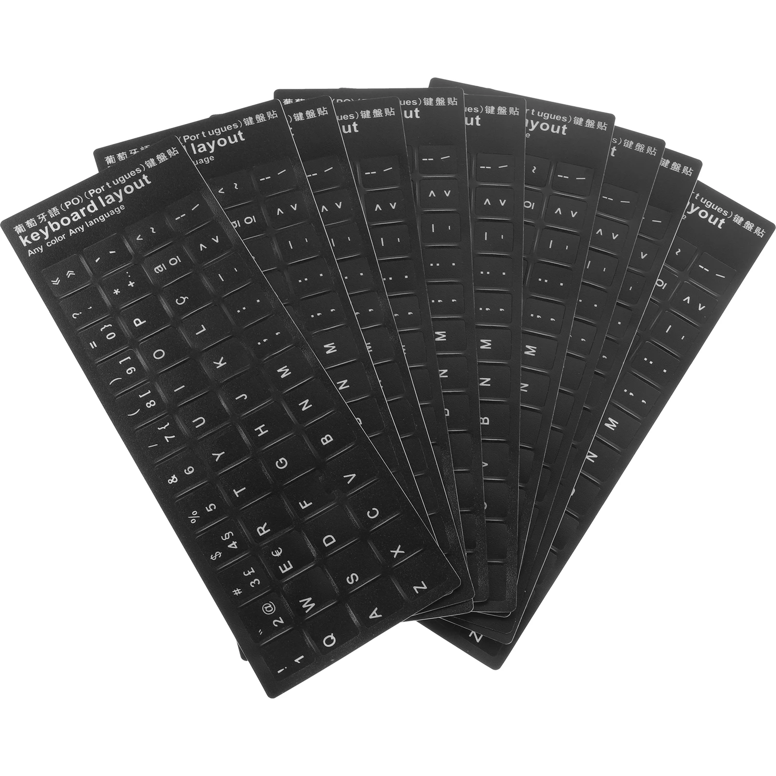 10 Pcs Keyboard Stickers Cover for Typing Practice Decals Laptop Computer Letters Decoration Covers Desktop Dust-proof Skin