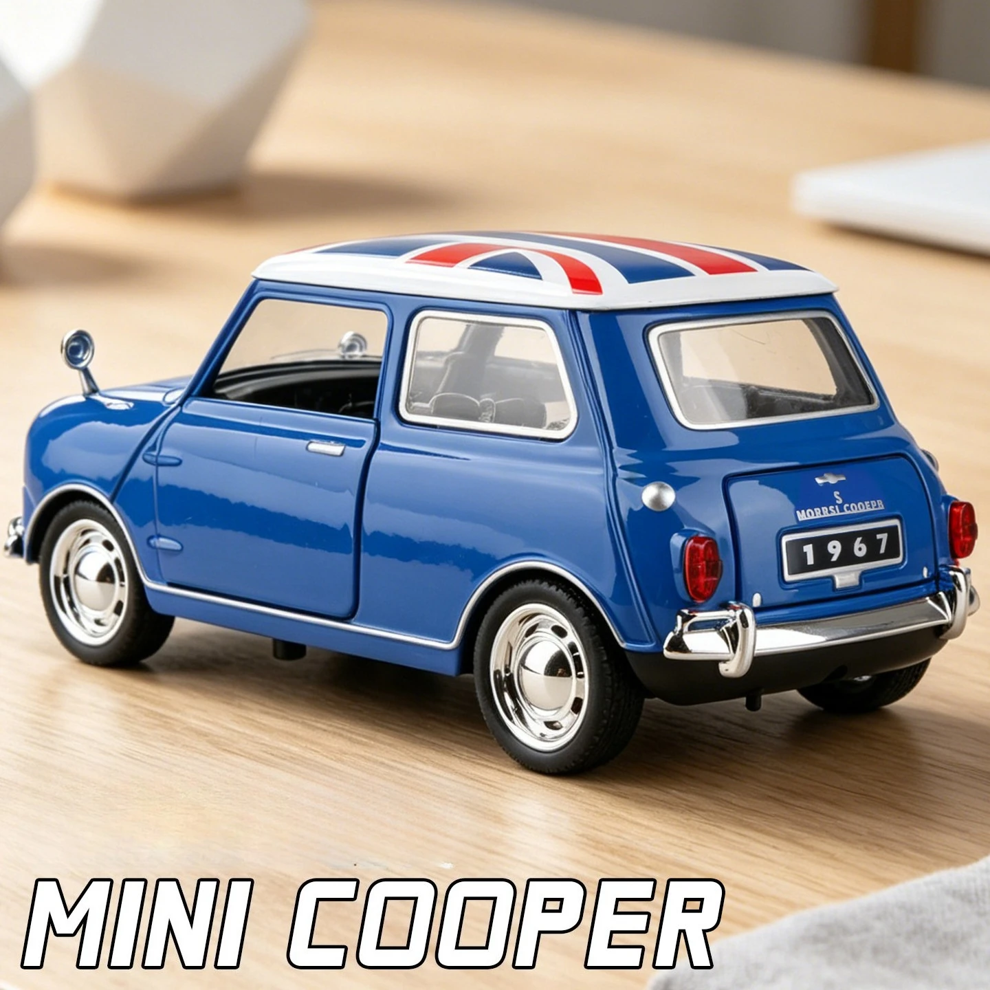 Modelo de Auto Clásico Morris Mini Cooper 1967 a Escala 1:32, de Aleación Metálica Fundida a Presión, Decoración para el Hogar, Adorno de Escritorio, Regalo