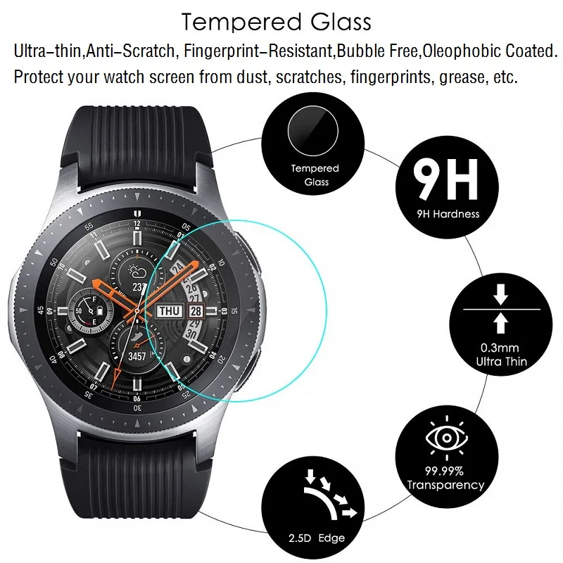 Vidrio templado para Samsung Galaxy Watch3 41mm/45mm reloj 42mm/46mm película HD antiarañazos para Gear S3 funda protectora de pantalla deportiva