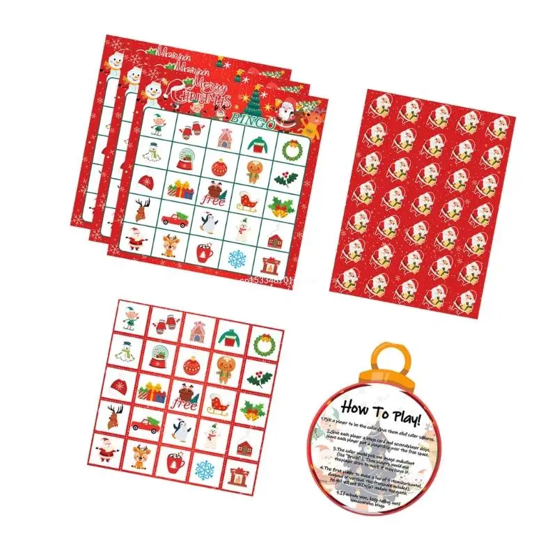 Christmas Celebration Bingo Game Cards for Families & Kids Party Supplies Dropship