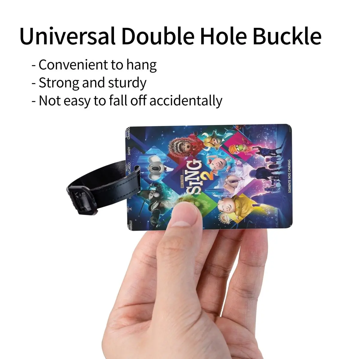 فيلم الغناء 2 علامات الأمتعة حقيبة الملحقات السفر المحمولة الأمتعة الصعود علامة التسمية حامل معرف اسم العنوان