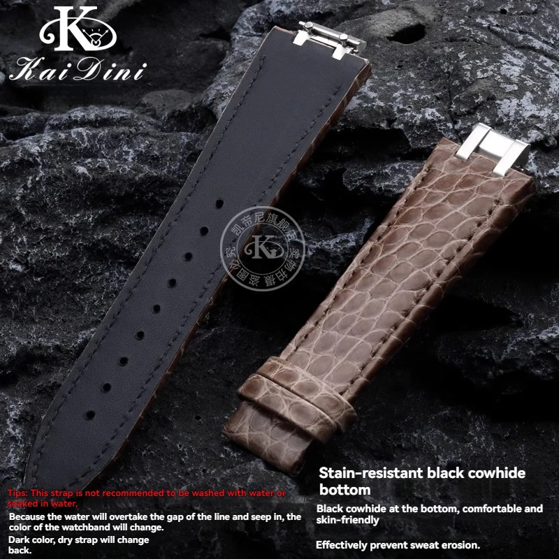 For MAURICE LACROIX AIKON Series AI6008 AI6058  AI6007 Watch Strap Bracelet Crocodile Lea-ther Genuine Alligator Watchband Brown