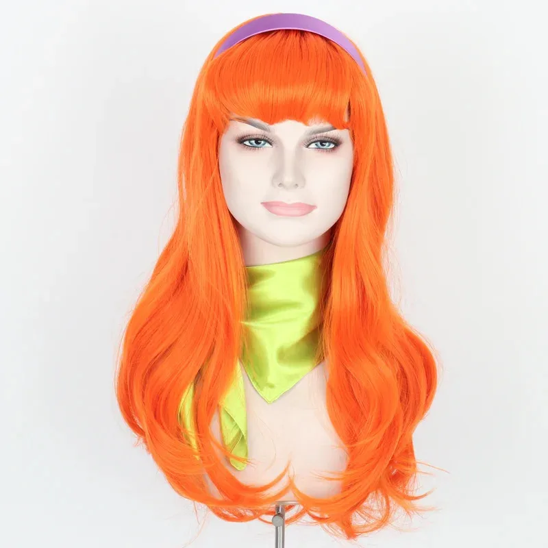 

Anime Wig Daily Dress Up Stage Show Halloween Funny Dog Scoob Daphne Orange Cosplay Show Wig